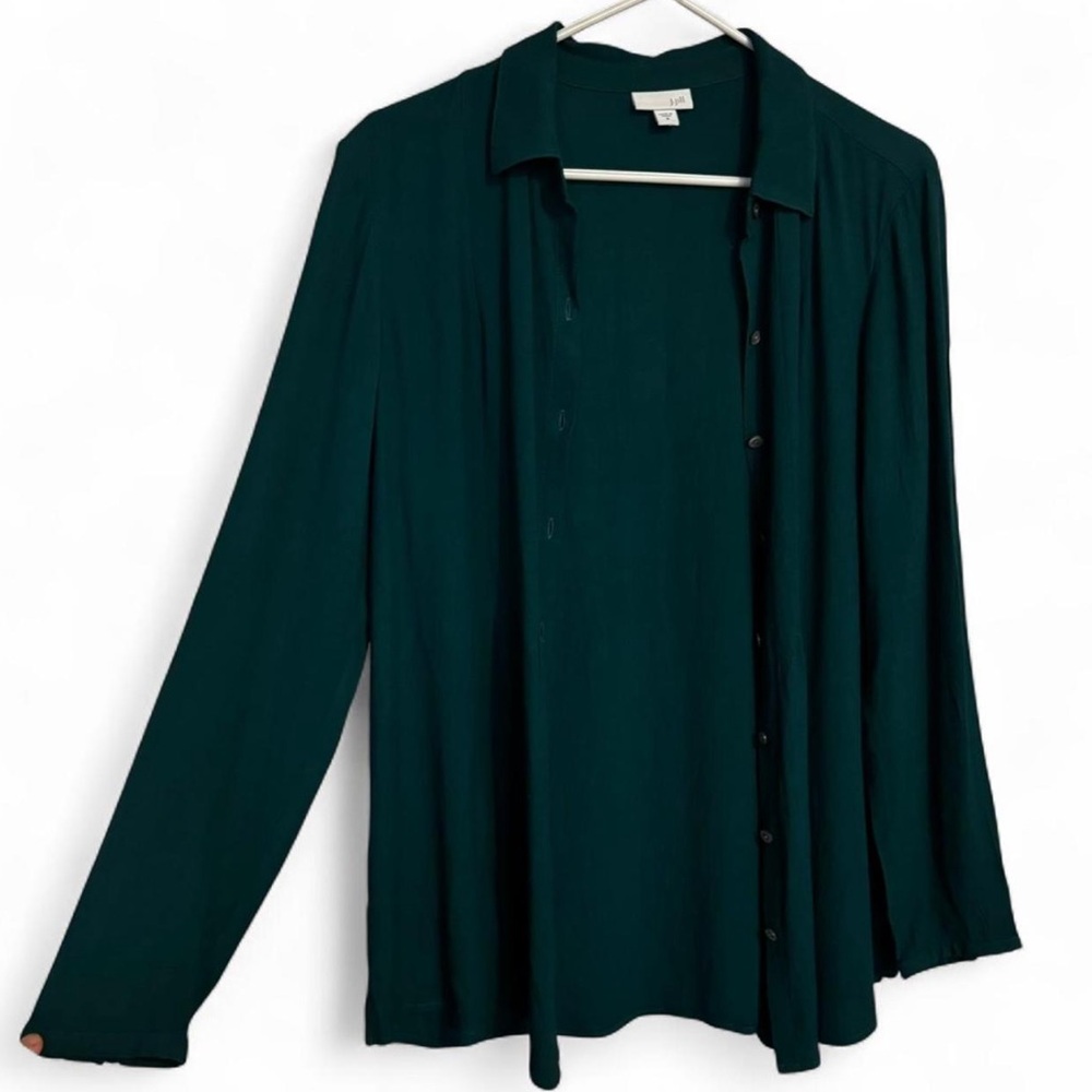 Beautiful Deep Teal J.Jill Button Up Blouse